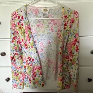 Talbots Petites Size L light sweater floral